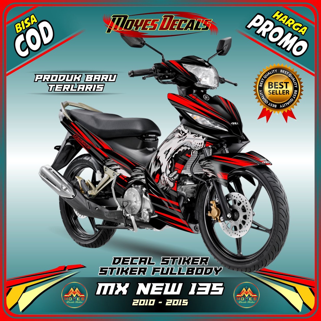 COD Decal Stiker Jupiter mx 135 new decal stiker motor jupiter mx 135 new full body srigala merah