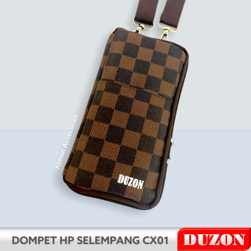 DUZON DOMPET SELEMPANG PRIA WANITA TAS HANGING WALLET HP KOREA IMPORT TEBAL