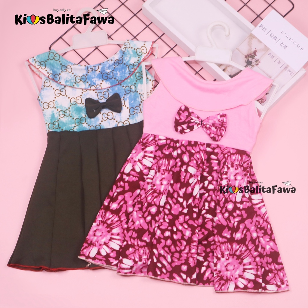 Dress Cantika uk 2-3 Tahun / Dres Yukensi Grosir Baju Anak Perempuan Harian Gaun Pesta Polos Import babycinnamon