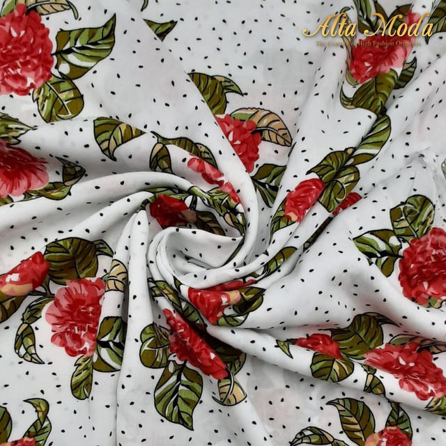 

Alta Moda Viscose Rayon Motif Printed Floral Rose - Putih (1M)