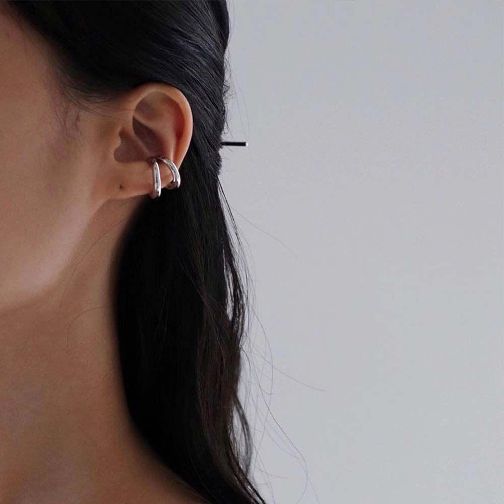 Nickolas1 Anting Hoop Elegan Wanita Gadis Hip Hop Multi-layer Perhiasan Fashion Lingkaran Ganda Bulat Geometris Round Earrings