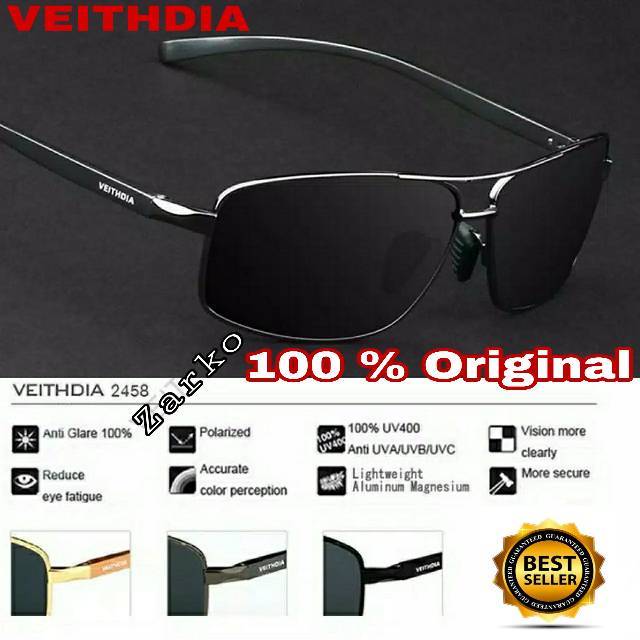 (Ori) Kacamata original VEITHDIA 2458 sunglasses Polarized mens..