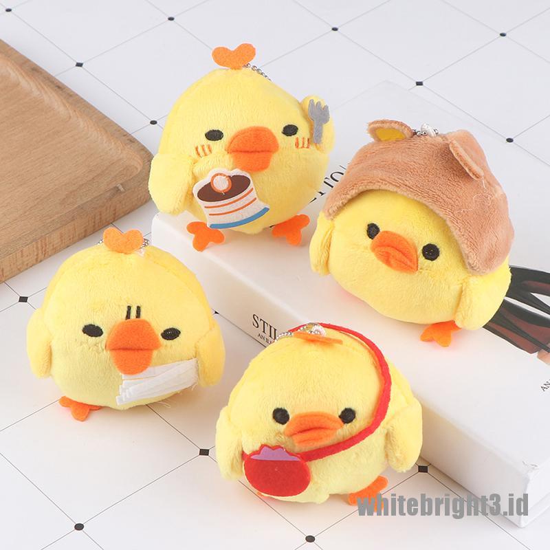 (white3) 1pc Mainan Boneka Stuffed Plush Ayam Untuk Gantungan Kunci / Buket Bunga Pernikahan