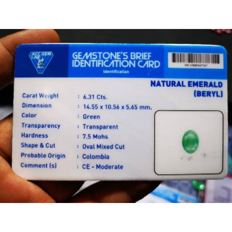 BATU PERMATA ZAMBRUD COLOMBIA ASLI & MEMO