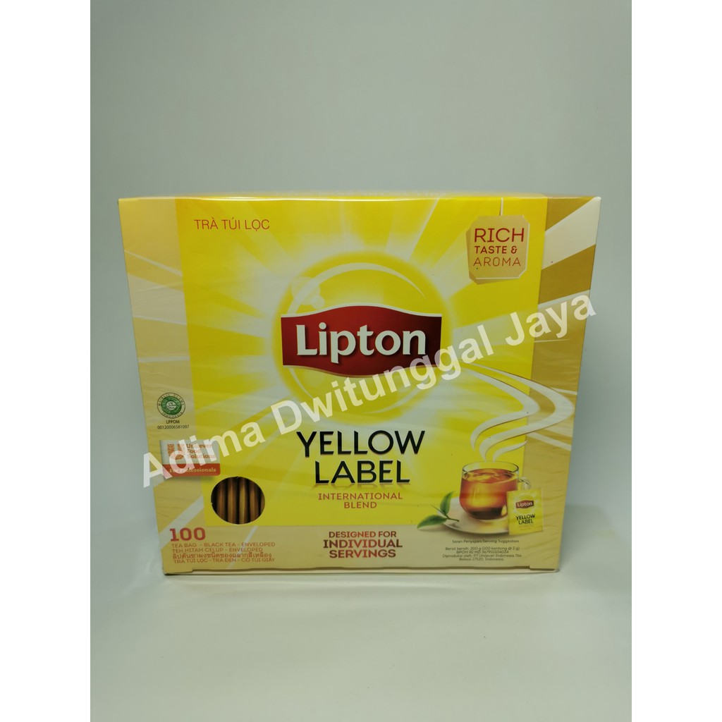 Lipton Yellow Label 100 Tea Bag Envelope / Teh Lipton / Teh Hitam