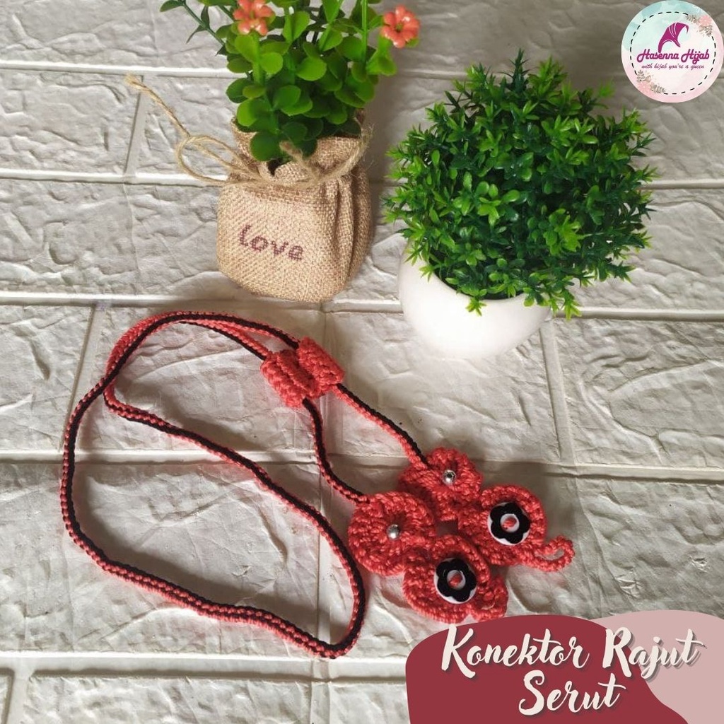 Konektor 2 in 1 Strap Masker Serut Tali Rajut Handmade