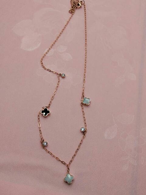 Kalung titanum asli / kalung lv titanium / kalung stainless steel titanium 18kk rose gold