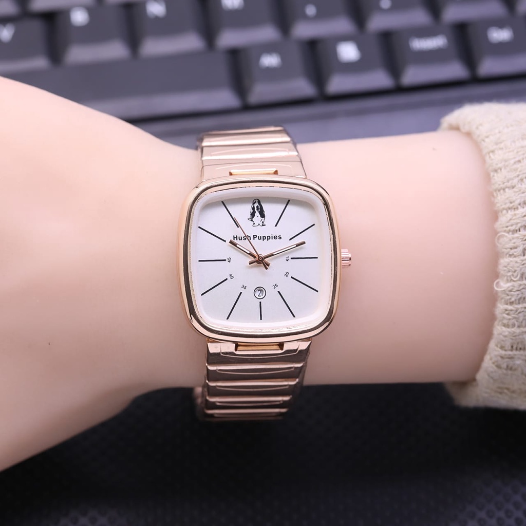 Jam Tangan Wanita Fashion L5653S Tali Rantai Case Segi Tanggal Aktif Free Box &amp; Baterai