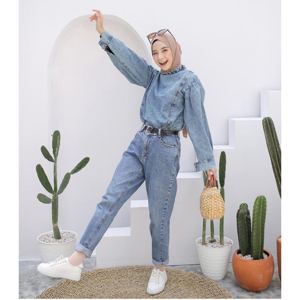 FWR - 27-34 Celana boyfriend jeans snow acid