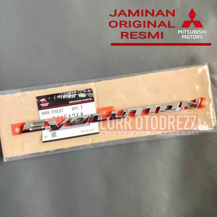 Logo emblem EVOLUTION untuk Lancer Evo 10 / EX GT Original