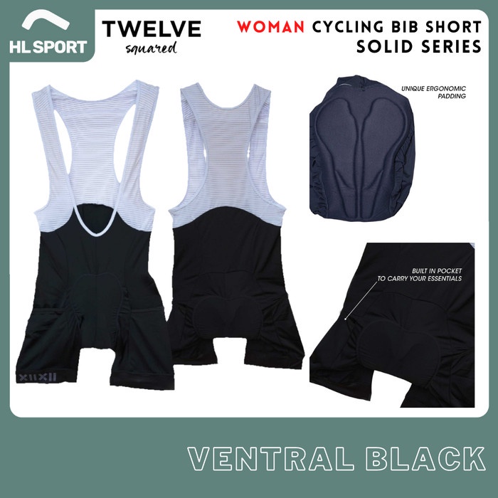 Twelve Squared Cycling Bib Shorts Solid Series - WOMAN