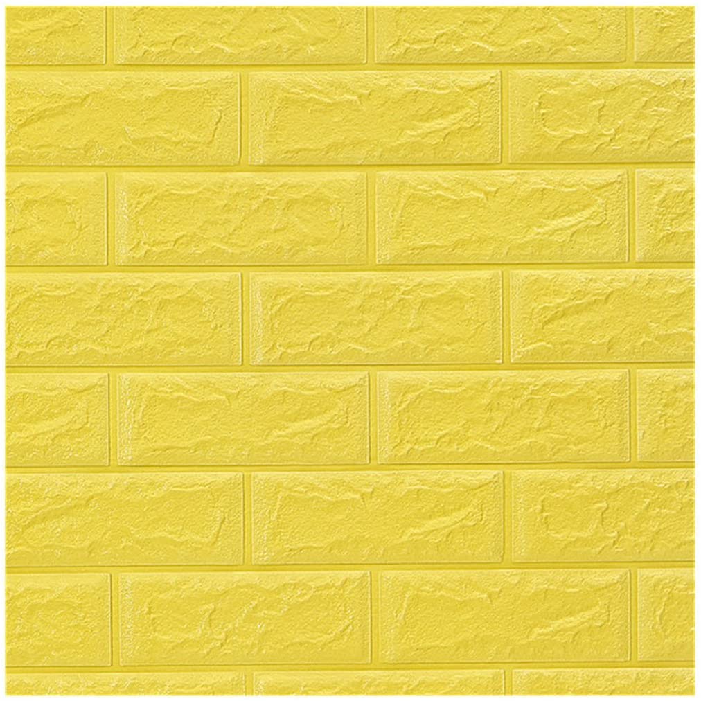 WALLPAPER FOAM 3D WARNA KUNING UKURAN 77 CM X 70 CM