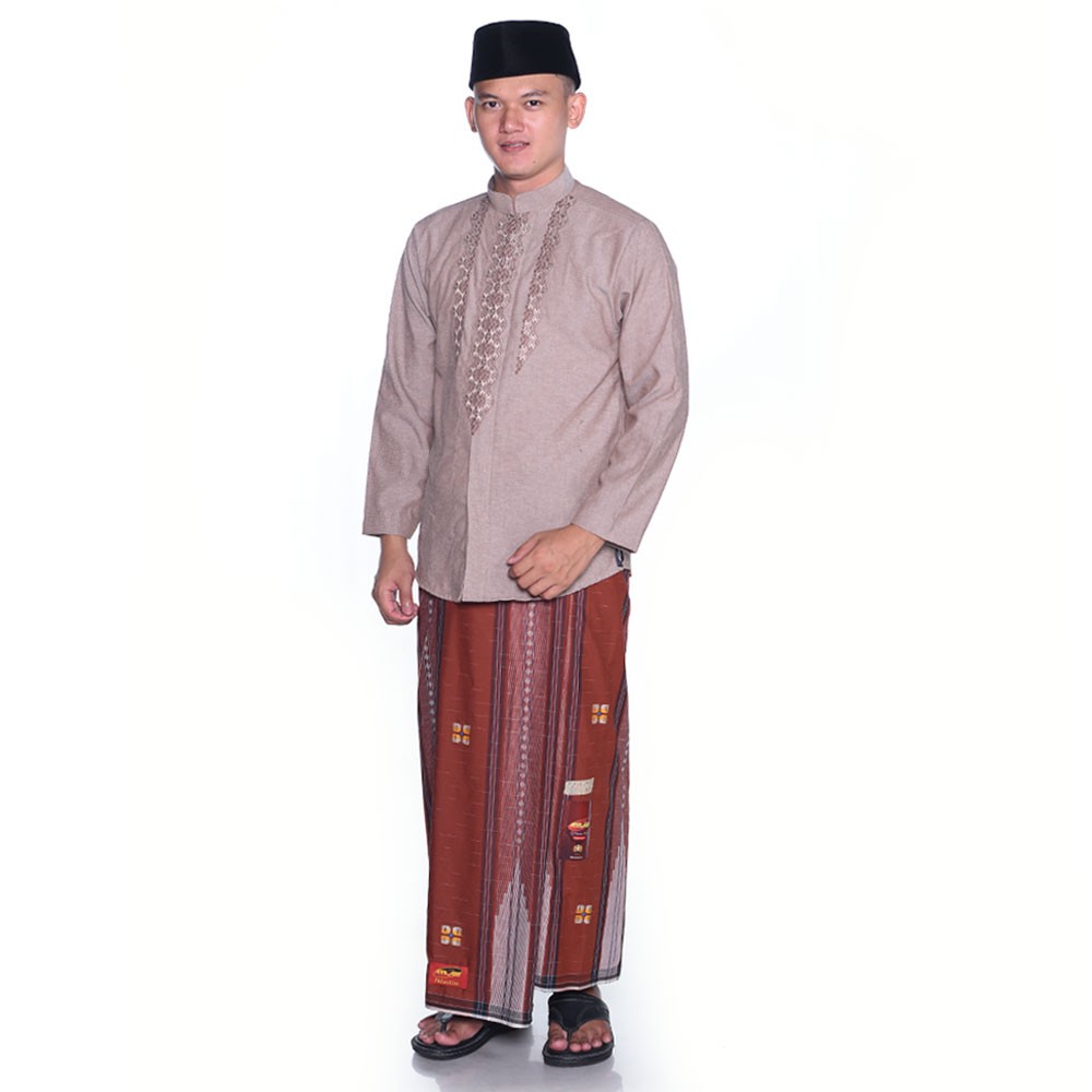 Sarung ATLAS Premium 790 Songket Special Gerimis Coklat Tua