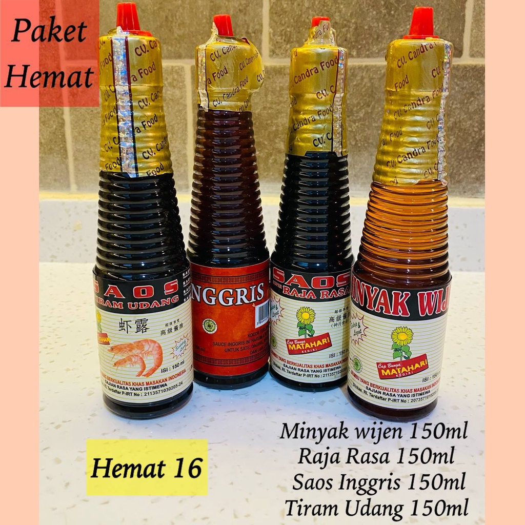 

Paket Hemat 16 | Cap Bunga Matahari | HALAL (4 BOTOL)