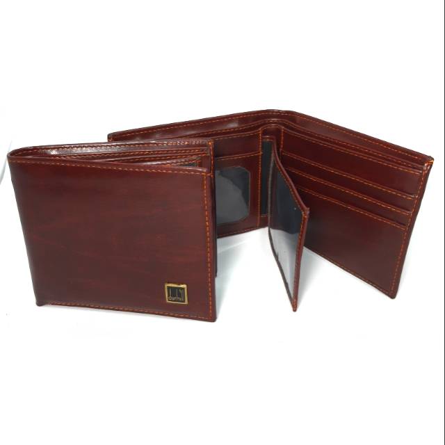 Dompet Kulit Pria Dompet Pendek Pria Wanita Dompet Kartu Warna Coklat Tua Card Holder Dompet Import