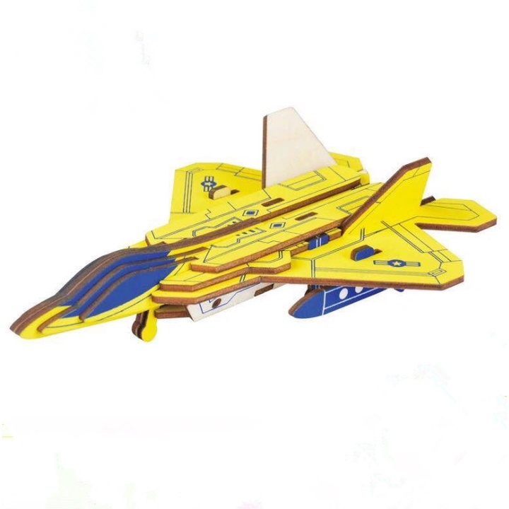 Mainan Puzzle 3D Kayu - Pesawat Kuning