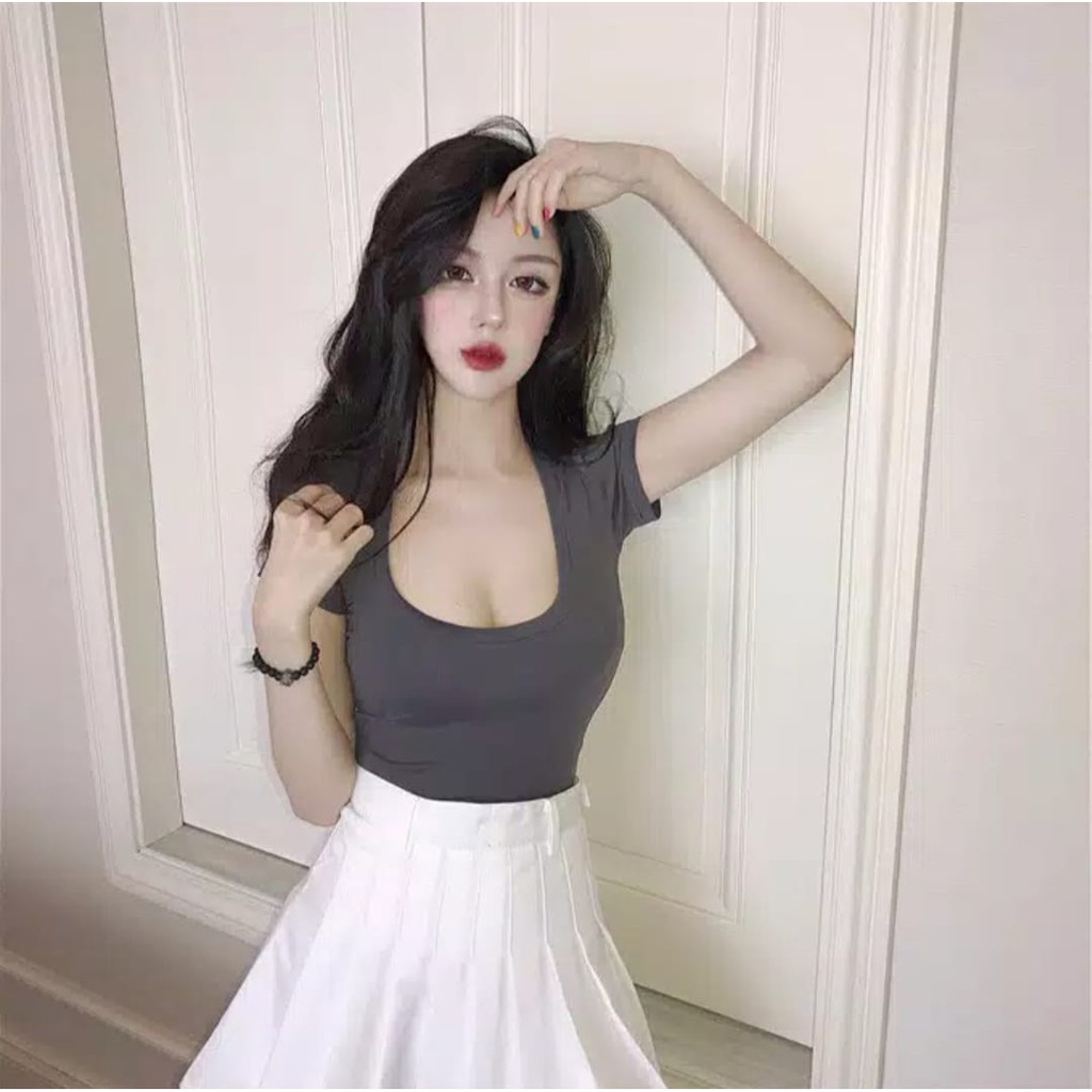 Korean Sexy Crop Top Kaos Wanita 1003 (S-XL)