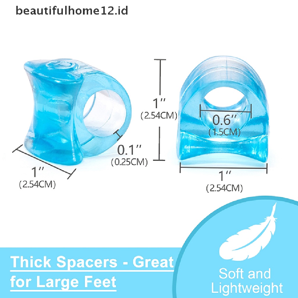 【beautifulhome12.id】 2pcs Silicone Gel Toe Spacer Separator Straightener Spreader Bunion Pain Relief .