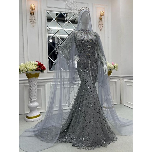 Gaun pengantin duyung squen premium/Wedding dress