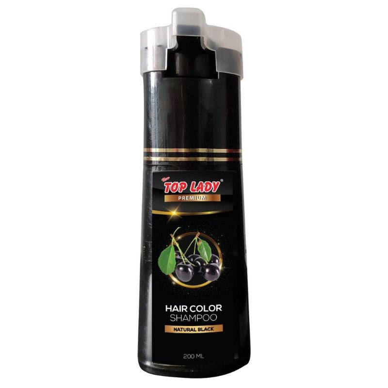 NEW Top Lady PREMIUM Hair Color BLACK 200 ml &amp; Sachet 30 ML