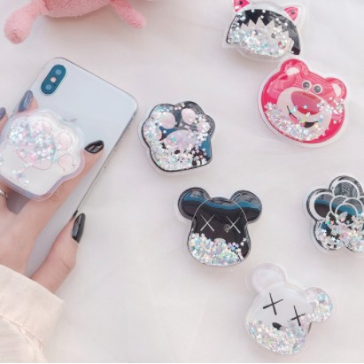 Popsocket Glitter Liquid Karakter Bubble Tea Pop Socket Quicksand