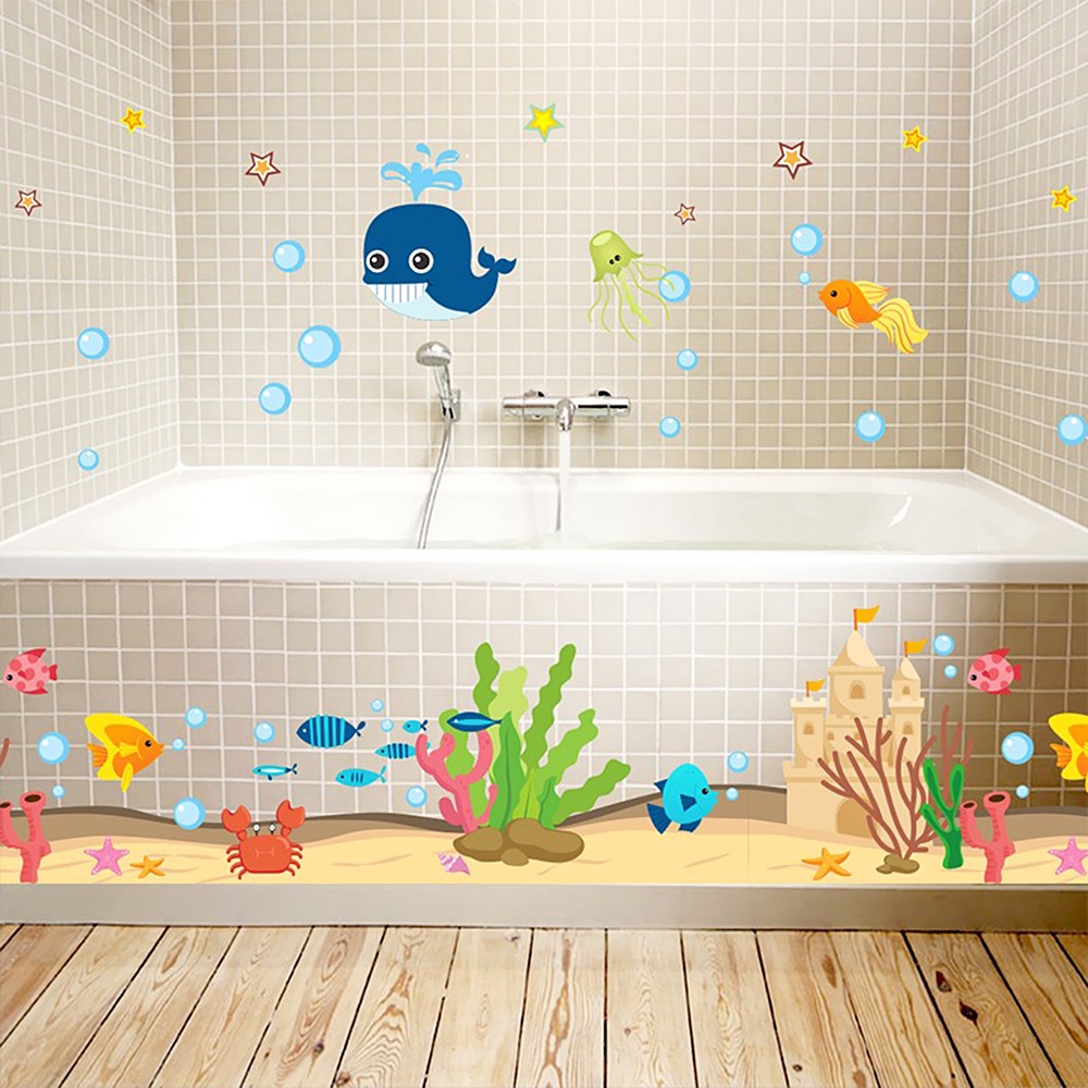 Sunyoo DIY Stiker Dinding Dengan Bahan PVC Mudah Dilepas Gambar Kartun Bawah Laut Shopee Indonesia