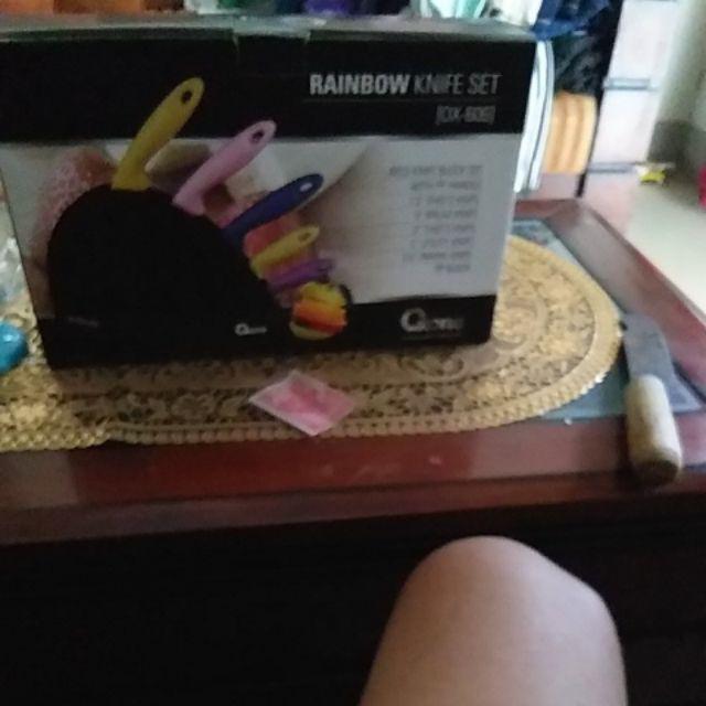 Oxone Ox-606 Rainbow Knife Set Ox 606 Pisau Dapur Tajam Knifeset Murah Tempat Kecil Bagus Pelangi