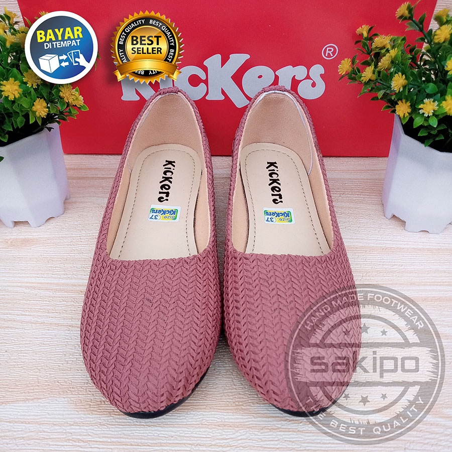 PROMO 12.12 BIRTHDAY SALE  FLAT SHOES WANITA DEWASA / SEPATU WANITA DEWASA BALET RAJUT KICKERS TRENDI / SAKIPO