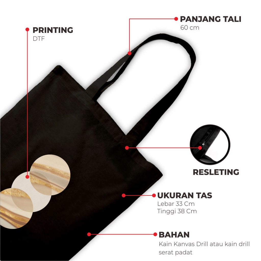 Sevine Totebag Tas Wanita Warna Hitam Tote Bag Resleting Laptop Motif Nordic - BNB