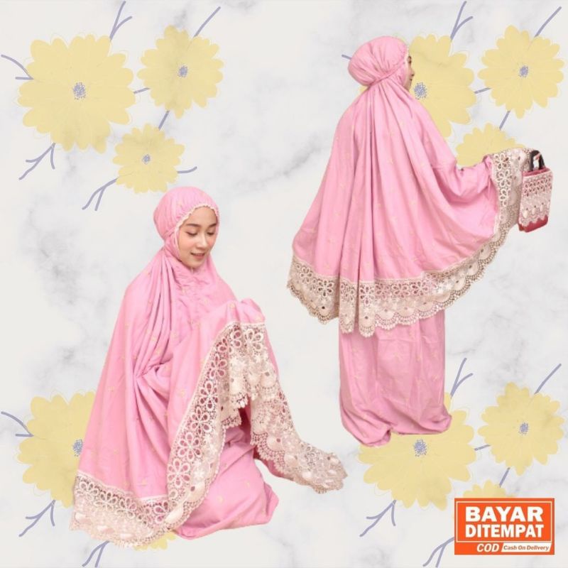 Mukenah rubiah dewasa motif rendah terbaru