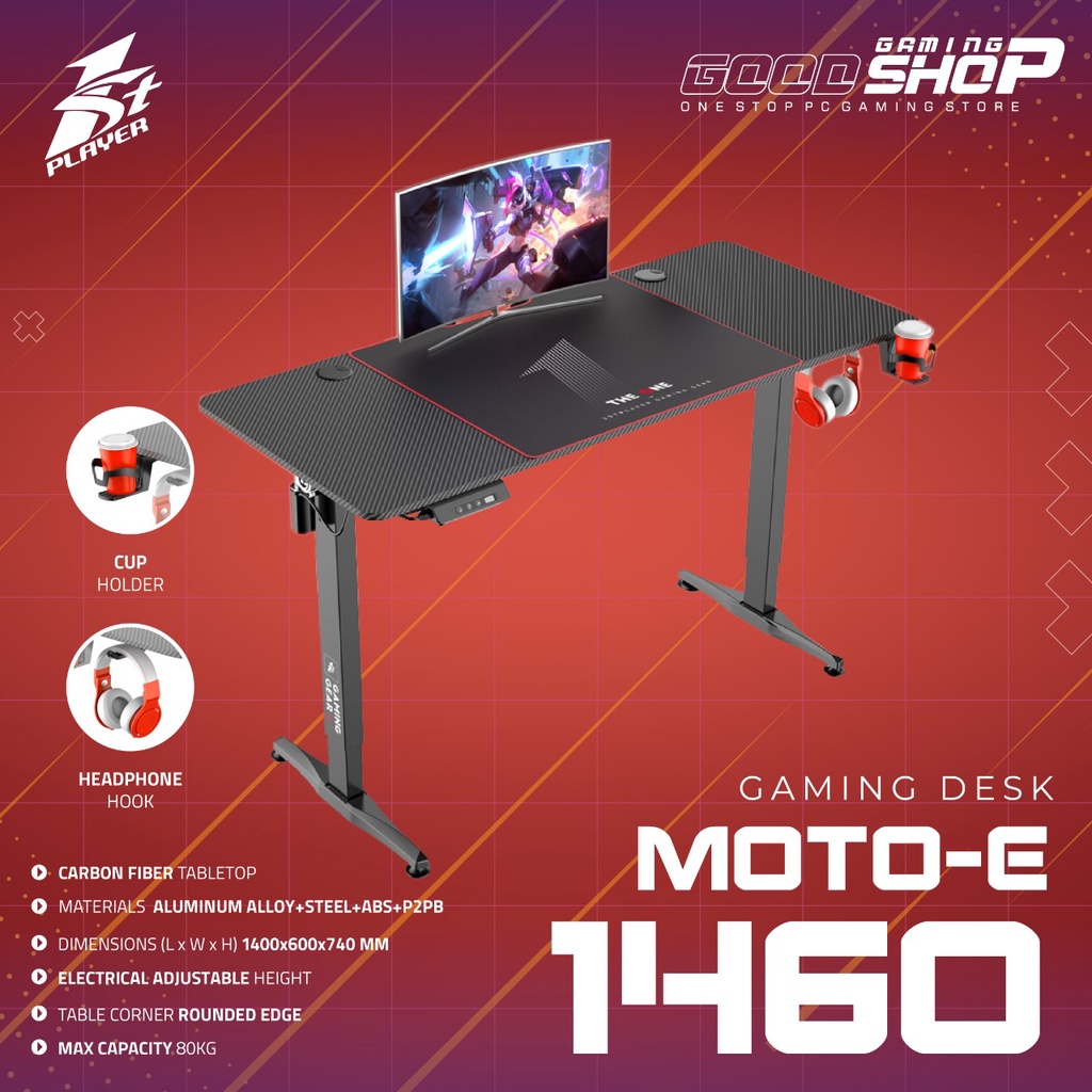1STPLAYER MOTO-E 1460 with Electrical Adjustable - Gaming Desk