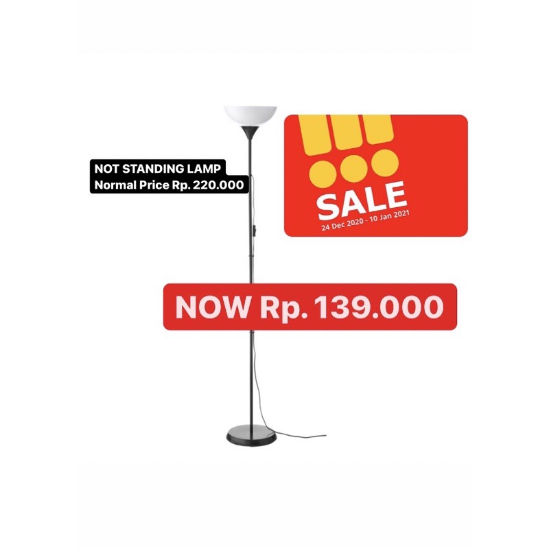 NOT STANDING LAMP IKEA/LAMPU LANTAI HITAM