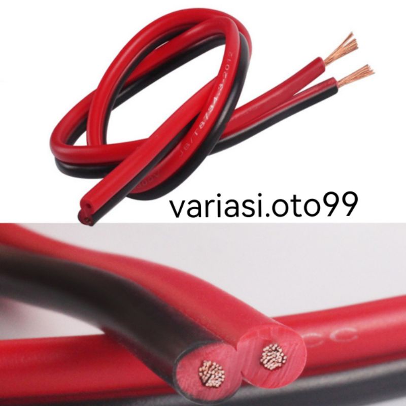 Kabel Serabut Merah Hitam Isi 2 (2x10MM)(2X23MM)(2X30MM)Kabel Arus DC Mobil truk Harga Meteran