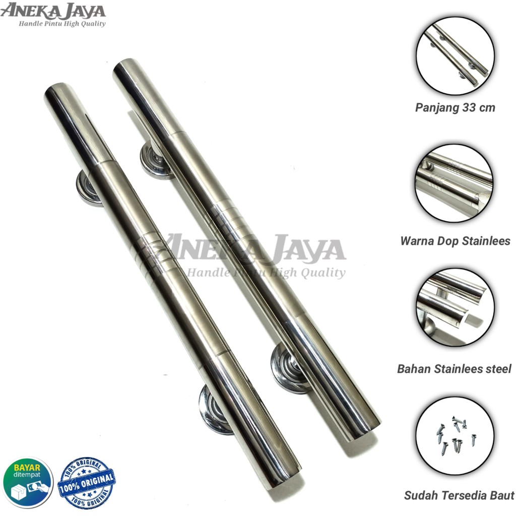 Satu set handle kunci pintu rumah 33 cm murah minimalis tarikan pintu pull stainless gagang pintu