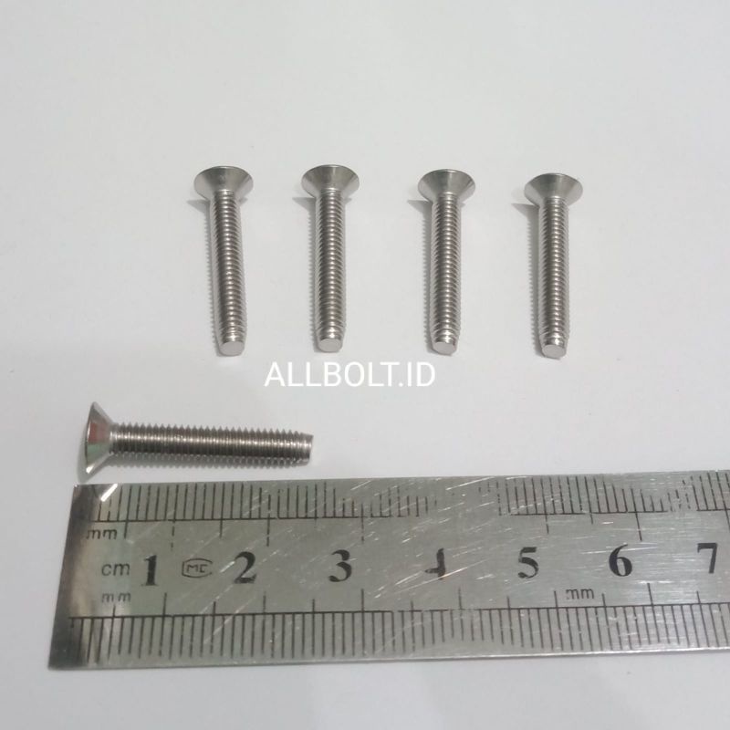 Baut JF stainless baut 7/4mm x 25mm (5biji)