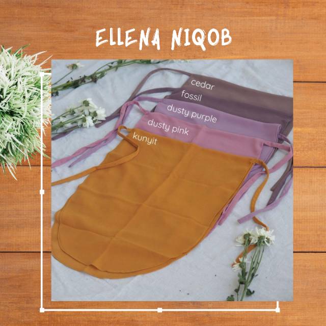 TERMURAH!!! (BISA COD) - ELLENA NIQOB - CADAR HIJAB TALI- BAHAN CERUTY BABYDOLL - BEST SELLER !!!