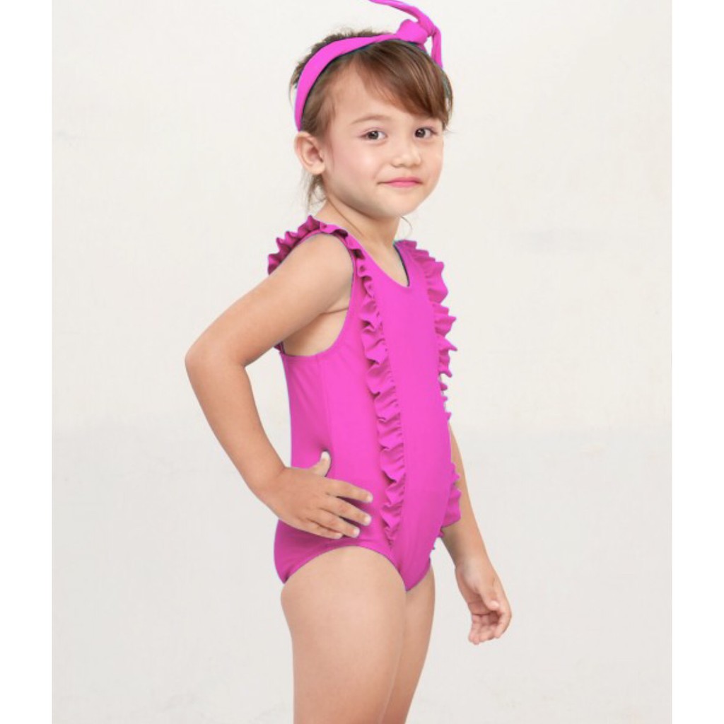 Lee Vierra - Kids Swimwear Ruffle Border PINK