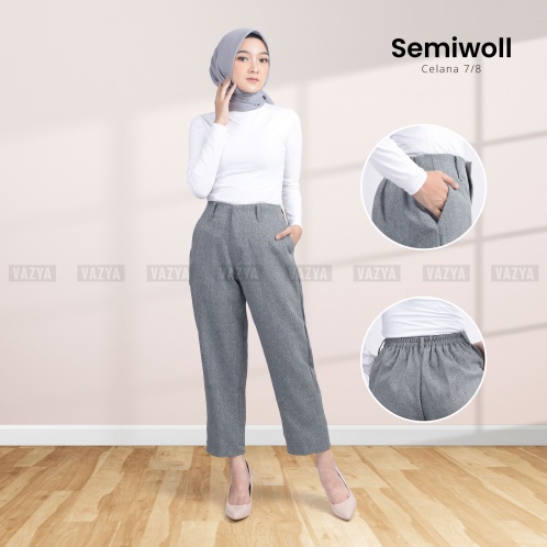 CELANA 7/8 Wanita Semiwool Stretch Import