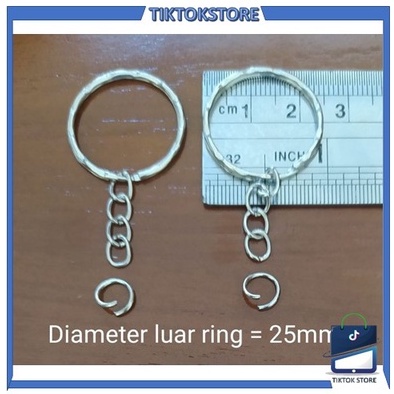 TIKTOK - Ring Gantungan Kunci 25mm Rantai Gerigi - Ring