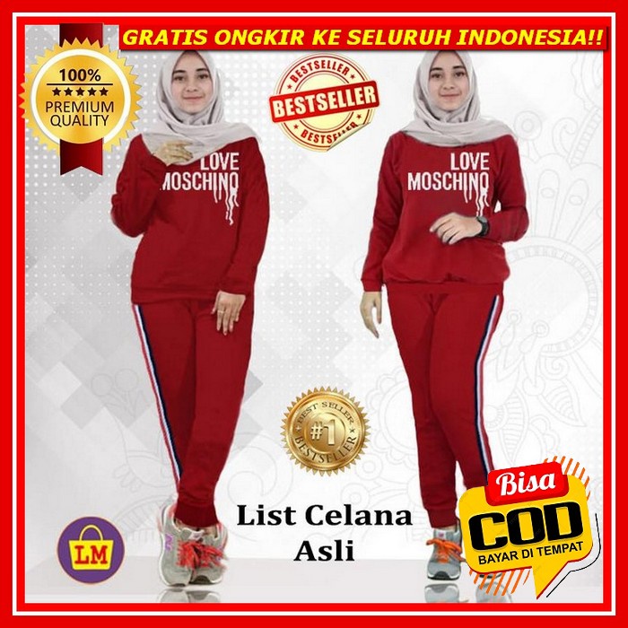 Set Training Wanita Shairah Uk. Jumbo/ Setelan Baju Olah Raga Wanita Set Olahraga Wanita Remaja Ibu 