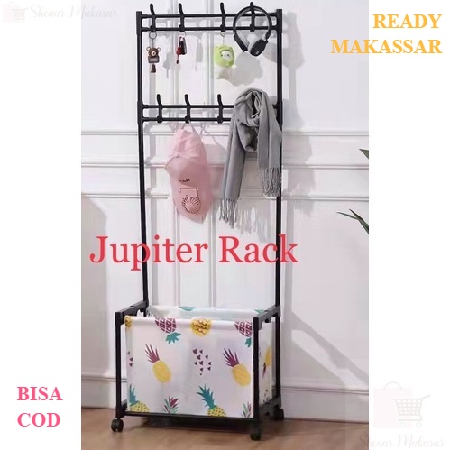 MURAH! JUPITER RACK / RAK GANTUNG BAJU / KERANJANG MAINAN / LAUNDRY BAG / RAK JEMURAN  BAJU / RAK SESPATU PENYIMPAN JAKET TOPI TAS  STAND HANGER SINGLE 1  LAYER - RAK GANTUNGAN SERBAGUNA RODA - RAK GANTUNG ADA RODA - RAK LAUNDRY BAG, LEMARIM