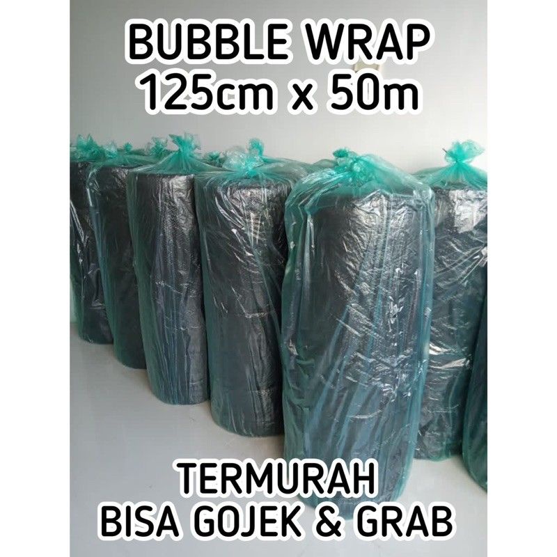 

Bubble Wrap Rol 1.25m x 50m [Berat dihitung 3kg saja] Rol hitam putih / Bubble