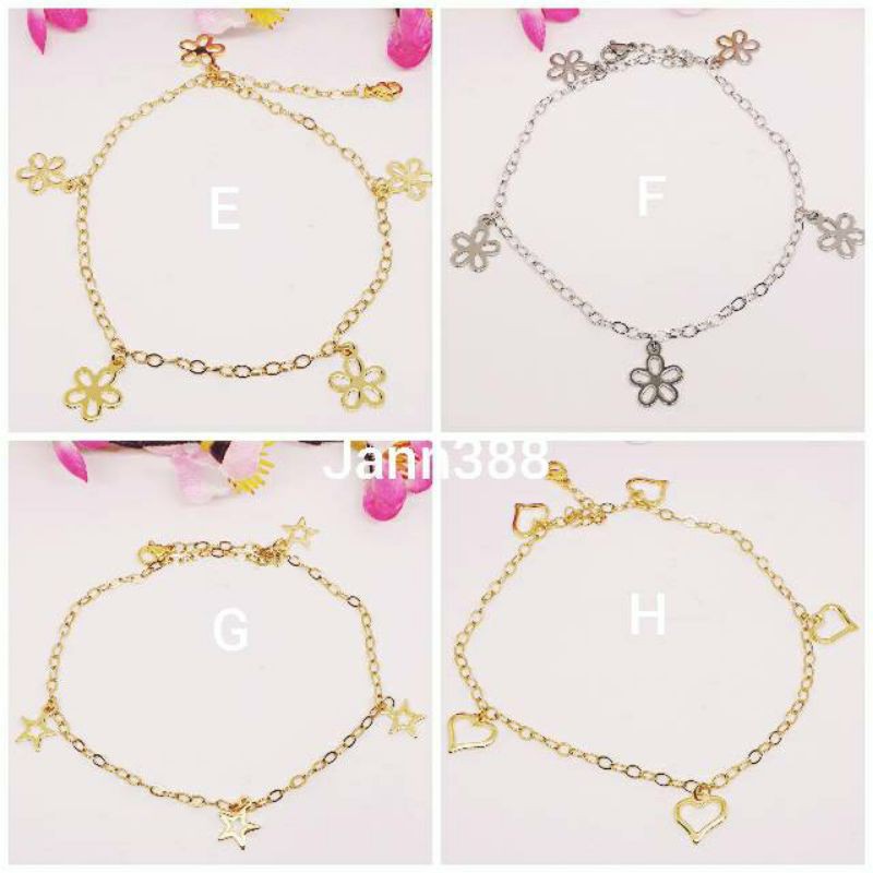 Gelang kaki titanium asli anti karat☆Gk-3☆