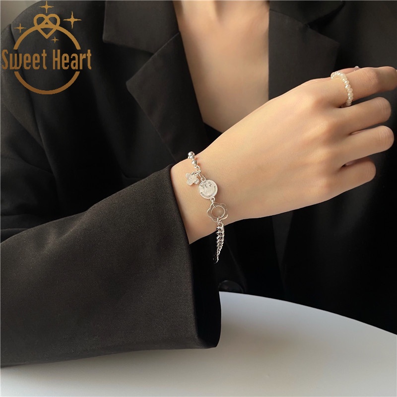 Korea Stitching Irregular Personality Bracelet Female Personality Wild Chain Hand Jewelry Accessories Sweet Heart Jewelry