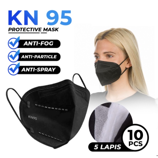 Masker KN95 MOUSON  ALKINDO Masker KN 95  Masker 5 PLY KN95  Masker hitam Kn95 I care  per box isi 10 pcs