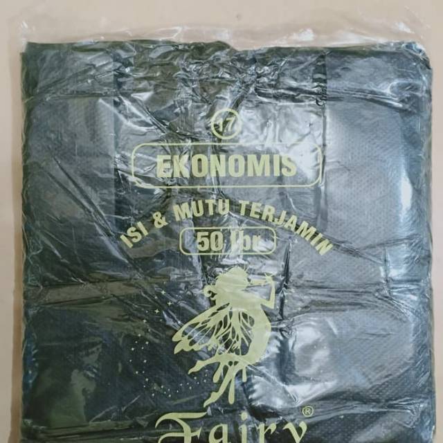 Kantong Plastik Kresek Ekonomis Hitam embos 17 X 33cm isi 59Lembar