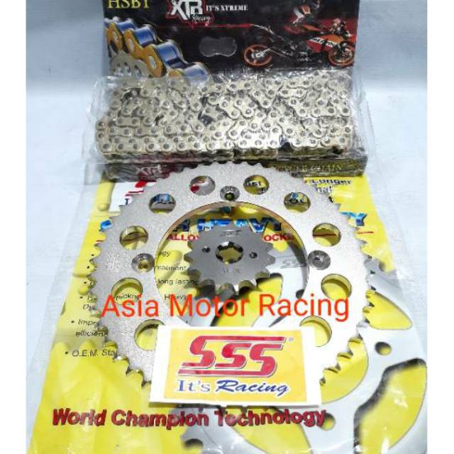 Gir Gear Set SSS 428 Rantai HSBT Gold Kawasaki Klx 150 Klx S Klx L Bf Dtracker 150 Rantai Hsbt Extri