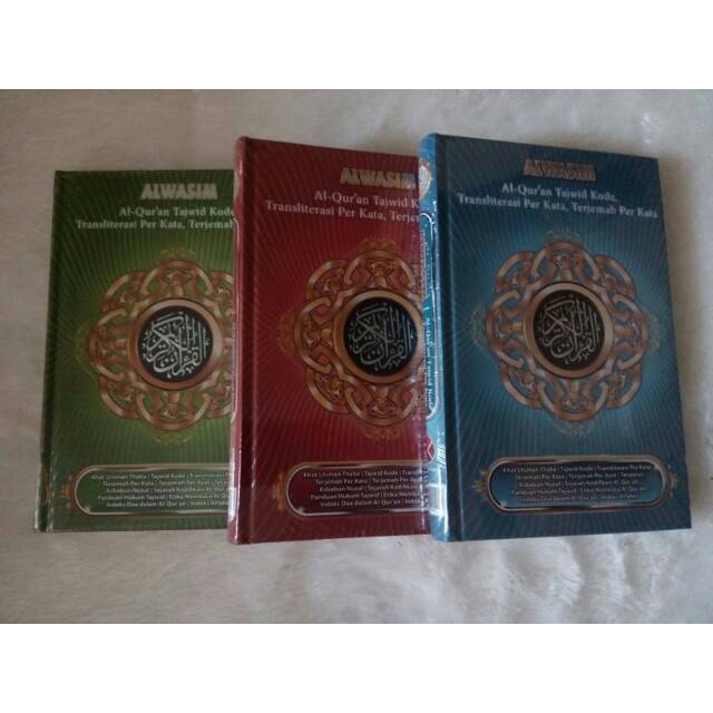 Alquran alwasim ukuran A5 tajwid kode transliterasi perkata terjemah perkata