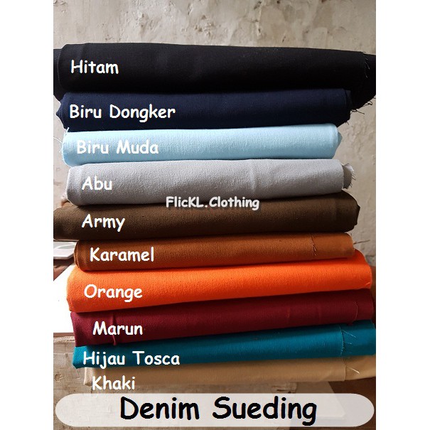 Bahan Kain Jeans Denim Super Rapel Rafel Sueding Twill 7s Katun PolosCelana Jaket Rompi