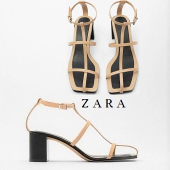  Zara  Heeled T Bar Sandals  Shopee Indonesia 